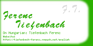 ferenc tiefenbach business card